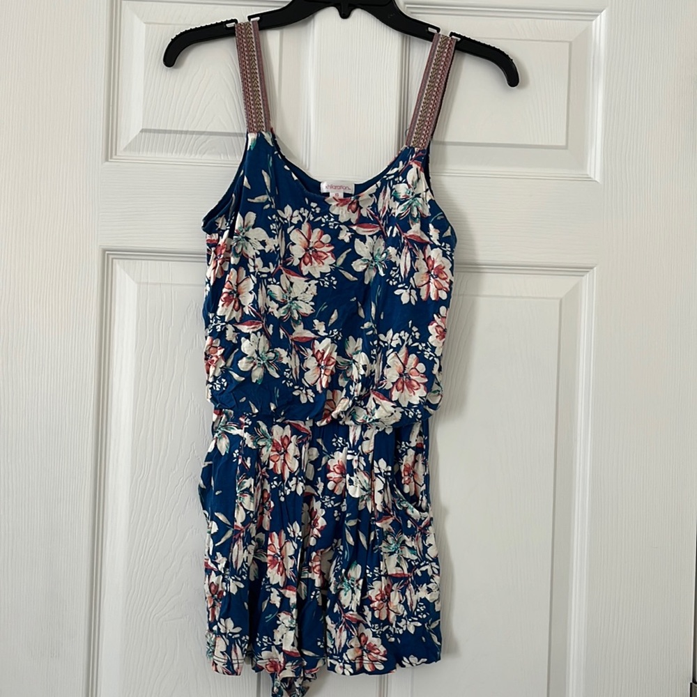 Blue floral romper